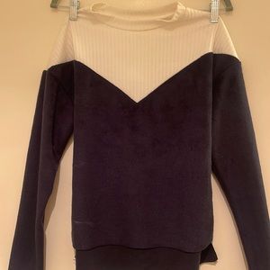 Velvet and white sweater